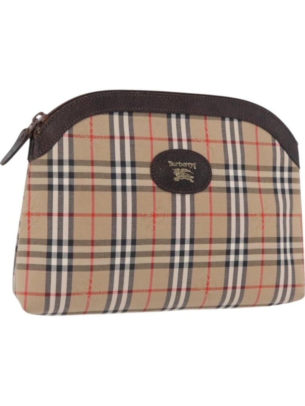Burberrys Nova Check Pouch Canvas Beige